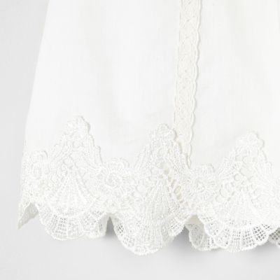 Mini girls cream lace dress